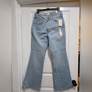 Women's Light Blue High-Rise Stretch Flare Jeans, Size 10